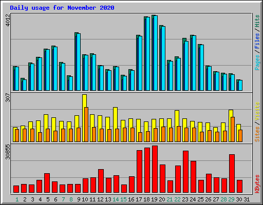 Daily usage for November 2020