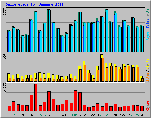 Daily usage for January 2022