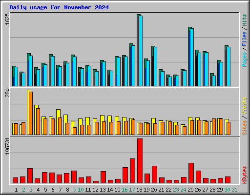 Daily usage for November 2024