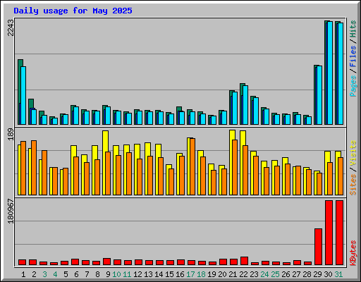 Daily usage for May 2025