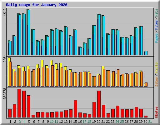 Daily usage for January 2026