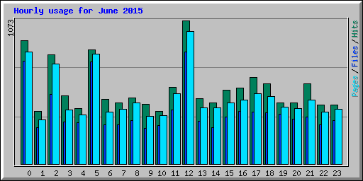 Hourly usage for June 2015