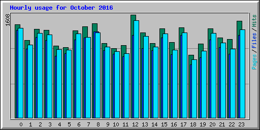 Hourly usage for October 2016