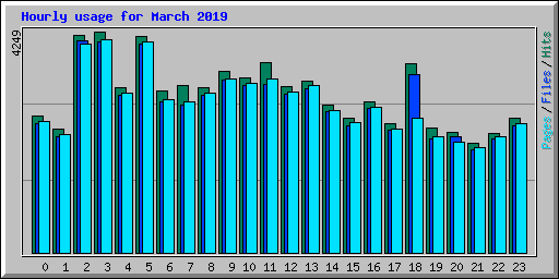 Hourly usage for March 2019