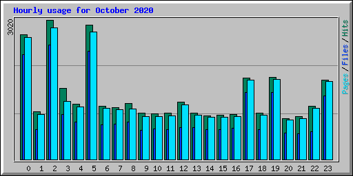 Hourly usage for October 2020
