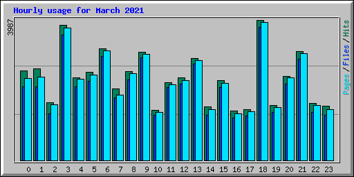 Hourly usage for March 2021