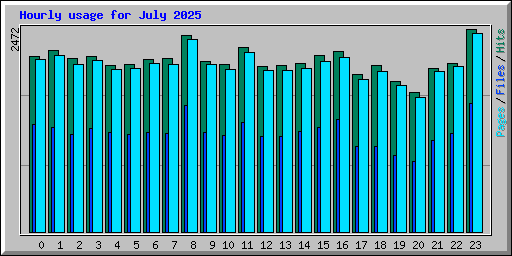 Hourly usage for July 2025