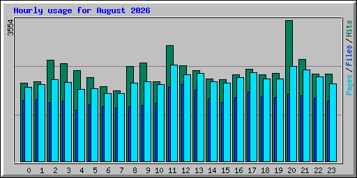 Hourly usage for August 2026